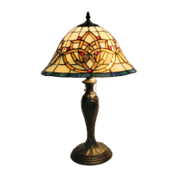 CELTIC BLOOMING FLOWER STAINED GLASS LAMP